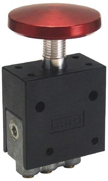 ARO/Ingersoll-Rand - 3 Way, Palm Button Valve - Spring Return, 7-1/2 CFM, 1.9 CV Rate - Industrial Tool & Supply