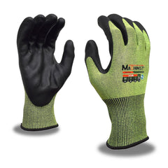 Puncture-Resistant Gloves:  Size  Medium,  ANSI Cut  A5,  ANSI Puncture  3,  Nitrile,   ™HPPG ™ High Performance Polyethylene Graphene Hi-Vis Green & Black,  Palm & Fingertips Coated,  Engineered Yarn Lined,  High Performance Polyethylene Graphene (HPPG)
