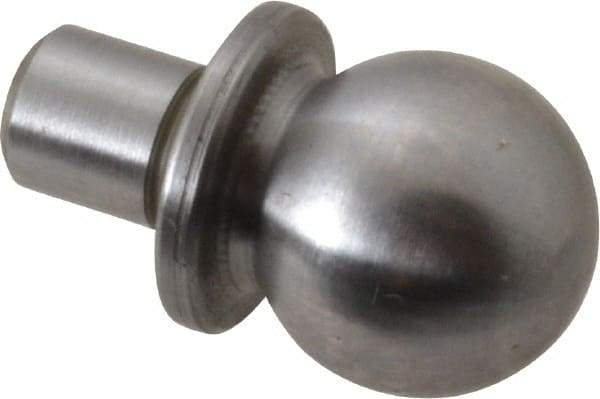 Jergens - 1/2" Ball Diam, 1/4" Shank Diam, Steel Construction Tooling Ball - 5/8" Ball Center to Shank Bottom, 5/16" Ball Center to Shoulder Bottom, with Shoulder - Industrial Tool & Supply