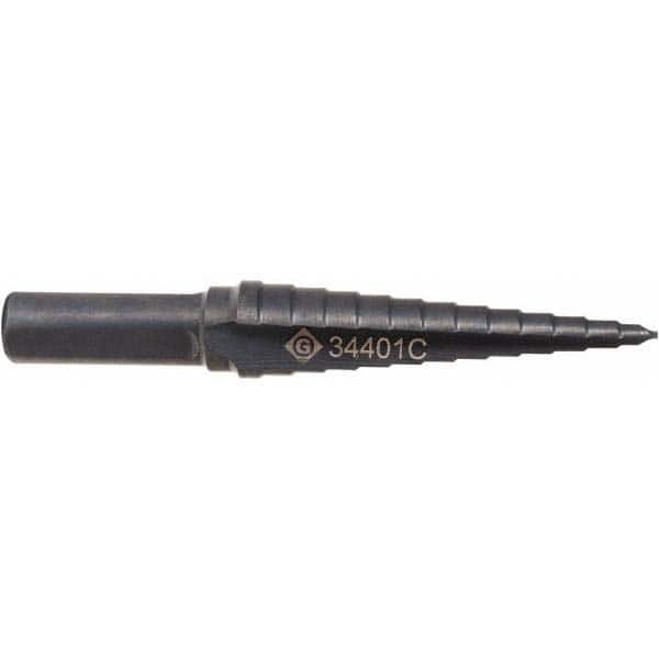 Greenlee - 13 Hole Sizes, 1/8 to 1/2" Hole Diam Cobalt Step Drill Bit - Industrial Tool & Supply