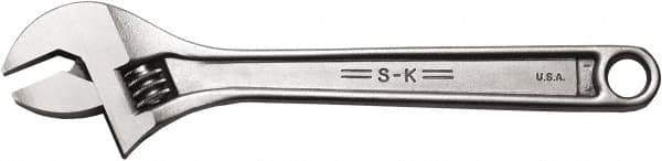 SK - 1-5/16" Jaw Capacity, 12" Standard Adjustable Wrench - Stainless Steel, Chrome Finish, 12-1/4" OAL - Industrial Tool & Supply