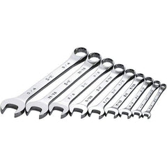 SK - 9 Piece, 1/4 to 3/4", Combination Wrench Set - Inch System of Measurement, Chrome Finish - Industrial Tool & Supply