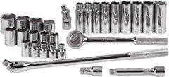 SK - 28 Piece 1/2" Drive Standard Deep Socket Set - 6 Points, 3/8 to 1-1/4", Inch Measurement Standard - Industrial Tool & Supply