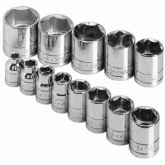 SK - 3/8" Drive Standard Socket Set - 1/4 to 1", Inch Measurement Standard - Industrial Tool & Supply