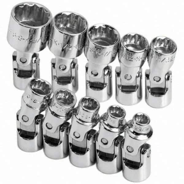 SK - 1/4" Drive Standard Socket Set - 3/16 to 9/16", Inch Measurement Standard - Industrial Tool & Supply