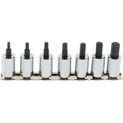 SK - 7 Piece 3/8" Drive Inch Hex Bit Socket Set - 1/8 to 3/8" Hex - Industrial Tool & Supply