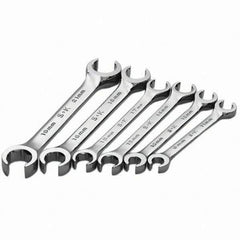 SK - 6 Piece, Flare Nut Wrench Set - Metric System of Measurement, Chrome Finish - Industrial Tool & Supply