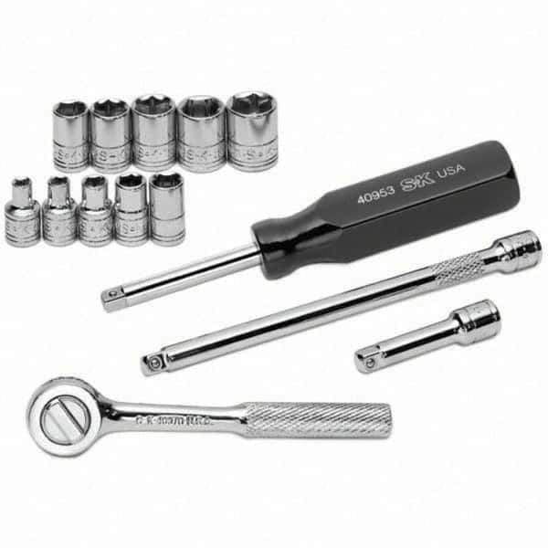 SK - 1/4" Drive Standard Socket Set - 4 to 13mm, Metric Measurement Standard - Industrial Tool & Supply