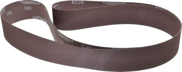 Norton - 2" Wide x 72" OAL, 180 Grit, Aluminum Oxide Abrasive Belt - Aluminum Oxide, Very Fine, Coated, X Weighted Cloth Backing, Series R228 - Industrial Tool & Supply