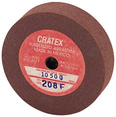 Cratex - 2" Diam x 1/4" Hole x 1/2" Thick, Surface Grinding Wheel - Silicon Carbide, Fine Grade, 10,500 Max RPM, Rubber Bond, No Recess - Industrial Tool & Supply