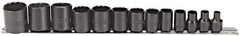 Proto - 13 Piece 3/8" Drive Socket Set - 12 Points, 1/4" to 1" Range, Inch Measurement Standard - Industrial Tool & Supply