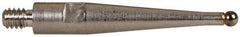 TESA Brown & Sharpe - 2mm Ball Diam, Carbide, Ball Test Indicator Contact Point - 1/2" Contact Point Length, Use with Brown & Sharpe TESATAST Dial Test Indicators - Industrial Tool & Supply