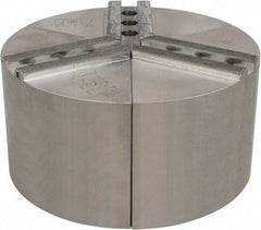 H & R Manufacturing - 1.5mm x 60° Serrated Attachment, Round Soft Lathe Chuck Jaw - 3 Jaws, Aluminum, 1" Btw Mount Hole Ctrs, 4" Long x 8" Wide x 4" High, 0.551" Groove, 12mm Fastener - Industrial Tool & Supply