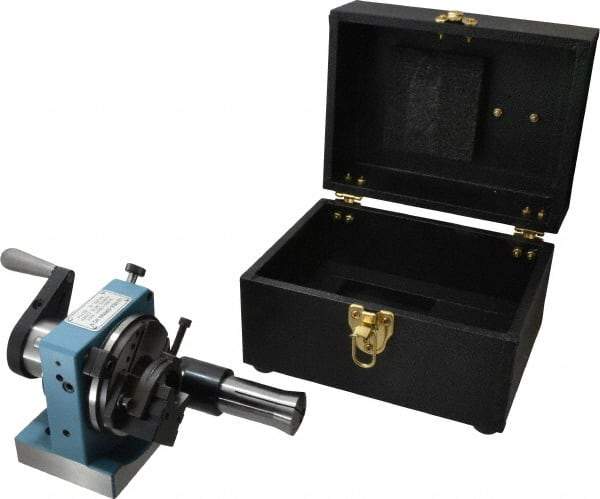 Harig - 5C Compatible, 24 Increment, Horizontal Combination V-Block & Collet Indexer - 3" High Center, 1" Max Collet Capacity, 4" Wide x 3-1/2" Deep Base, 5-5/8" Overall Height, Manual & Motorized Operation - Industrial Tool & Supply