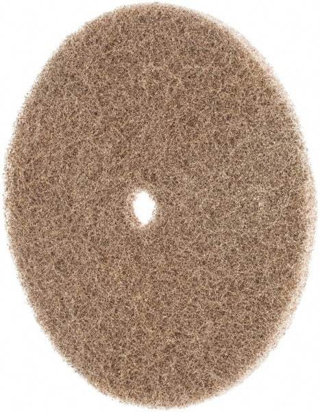 3M - 6" Medium Grade Deburring Disc - 1/2" Center Hole, Arbor Connection, Tan, 4,000 Max RPM - Industrial Tool & Supply