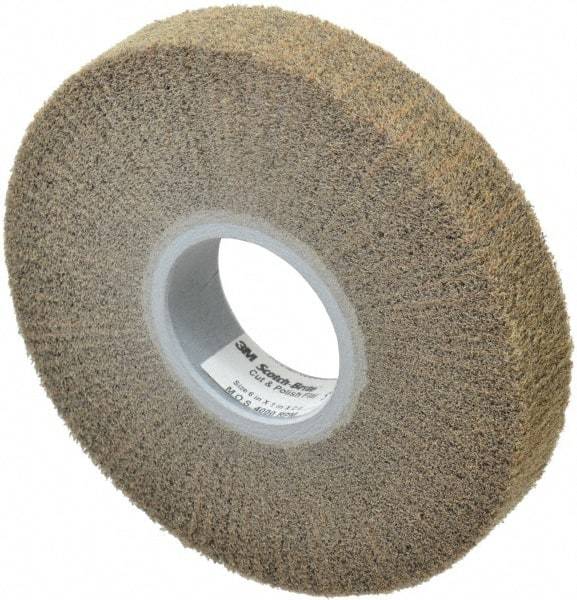 3M - 6" Diam Aluminum Oxide Cutting, Polishing Flap Wheel - 2" Hole, 1" Wide, Density 7, Nonwoven, Medium Grade, 4,000 Max RPM - Industrial Tool & Supply