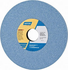 Norton - 7" Diam x 1-1/4" Hole x 1/2" Thick, L Hardness, 60 Grit Surface Grinding Wheel - Ceramic, Type 1, Medium Grade, 3,600 Max RPM, Vitrified Bond, No Recess - Industrial Tool & Supply