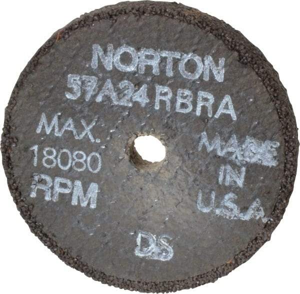 Norton - 3" Diam x 3/8" Hole x 3/8" Thick, R Hardness, 24 Grit Surface Grinding Wheel - Aluminum Oxide, Type 1, Very Coarse Grade, 18,080 Max RPM, No Recess - Industrial Tool & Supply