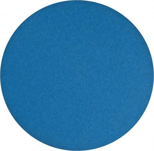 Norton - 16" Diam, 50 Grit Zirconia Alumina Adhesive PSA Disc - Coarse Grade, Blue, Y Weighted Backing, Flexible - Industrial Tool & Supply