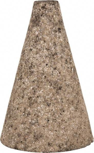 Norton - Type 17, 2" Max Diam, 3" Head Thickness, 24 Grit Square Tip Cone - Aluminum Oxide, Very Coarse Grade, 5/8-11 Shank Thread - Industrial Tool & Supply