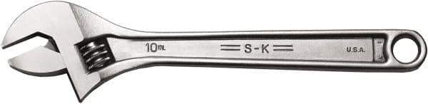 SK - 1-1/8" Jaw Capacity, 10" Standard Adjustable Wrench - Steel, Chrome Finish, 10" OAL - Industrial Tool & Supply
