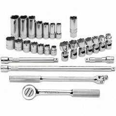 SK - 3/8" Drive Standard Deep Socket Set - 3/8 to 3/4", Inch Measurement Standard - Industrial Tool & Supply