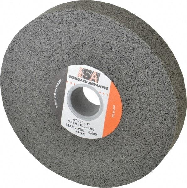 Standard Abrasives - 6" Diam, 1" Center Hole, Fine Grade, Silicon Carbide Deburring Wheel - Convolute, Density 9 Hard, 6,000 RPM - Industrial Tool & Supply