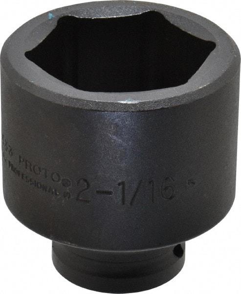 Proto - 3/4" Drive 2-1/16" Standard Impact Socket - 6 Points, 3-3/32" OAL - Industrial Tool & Supply
