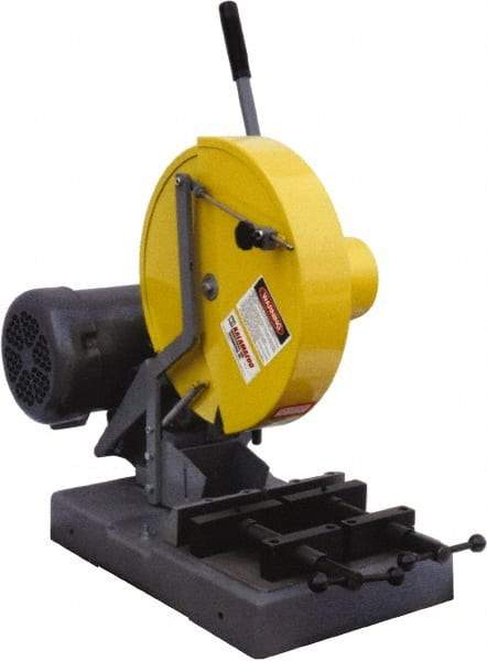 Kalamazoo - 14" Blade Diam, 1" Arbor Hole, Straight Chop & Cutoff Saw - 3,450 RPM, 5 hp, 220/440 Volts, 3 Phase - Industrial Tool & Supply