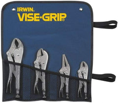Irwin - 4 Piece Locking Plier Set - Comes in Nylon Roll - Industrial Tool & Supply