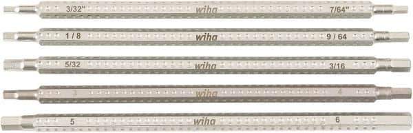 Wiha - 5 Piece Hex Drive Bit Set - Ball End Hex Point - Industrial Tool & Supply