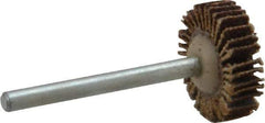 Merit Abrasives - 3/4" Diam x 3/16" Face Width, Medium Aluminum Oxide Coated Mounted Flap Wheel - 1/8" Shank Mount, 80 Grit, Cloth Backing, 35,000 Max RPM - Industrial Tool & Supply