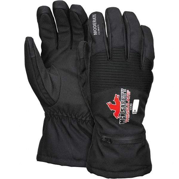 MCR Safety - Size L Synthetic Blend Work Gloves - For Cold Weather, Uncoated, Slip-On Cuff, Full Fingered, Black, Paired - Industrial Tool & Supply
