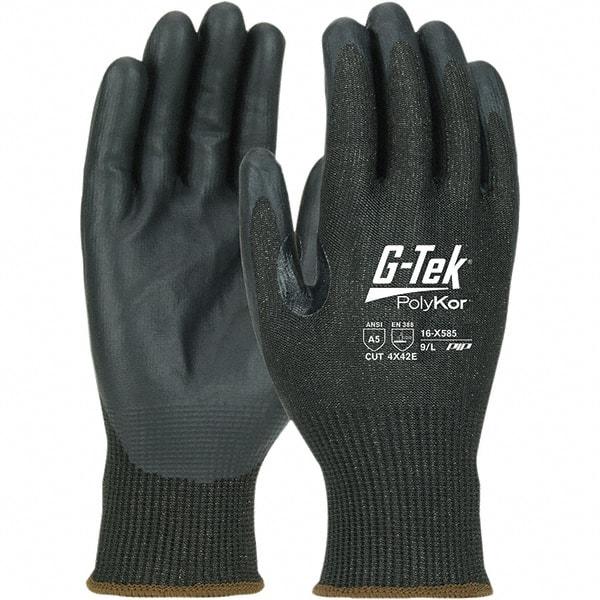 PIP - Size XL, ANSI Cut Lvl A5, NeoFoam Coated PolyKor Xrystal Cut Resistant Gloves - Palm & Fingers Coated, Knit Wrist, Black, Paired - Industrial Tool & Supply