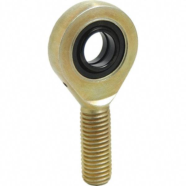 Tritan - 0.5906" ID, 2.4803" Max OD, 7,194 Lb Max Static Cap, Male Spherical Rod End - M14 LH, 0.4724" Shank Diam, 1.3386" Shank Length, Zinc Plated Carbon Steel with 52100/MoS2 Coated Raceway - Industrial Tool & Supply