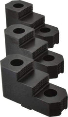 H & R Manufacturing - 10" Max Chuck Diam Compatibility, Mild Carburized Steel Tongue & Groove Hard Lathe Top Jaws - 2 Steps, 1/2" Groove Width, 1-3/4" Wide x 3.92" Long x 2-15/32" High - Industrial Tool & Supply