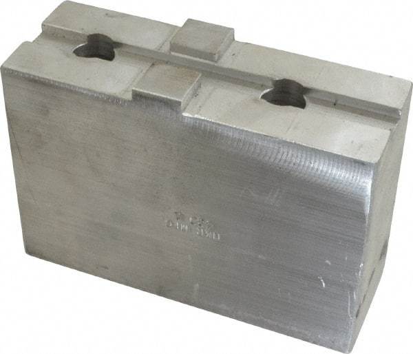 H & R Manufacturing - Tongue & Groove Attachment, Square Soft Lathe Chuck Jaw - Aluminum, 3" Btw Mount Hole Ctrs, 5-5/8" Long x 2" Wide x 3-3/16" High, 1/2" Groove - Industrial Tool & Supply