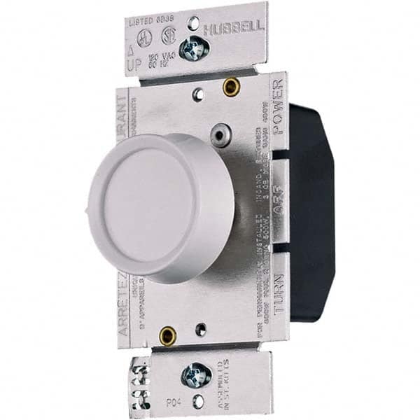 Hubbell Wiring Device-Kellems - 3 Pole, 120 VAC, 5 Amp, Residential Grade Rotary Dimmer Switch - Industrial Tool & Supply