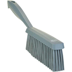 Vikan - 14" OAL, Polyester Staple Set Bench Brush - 2" Bristle Length, 6-3/8" Long Head, Straight Polypropylene Handle, Gray - Industrial Tool & Supply