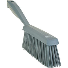 Vikan - 14" OAL, Polyester Staple Set Bench Brush - 2" Bristle Length, 6-3/8" Long Head, Straight Polypropylene Handle, Gray - Industrial Tool & Supply