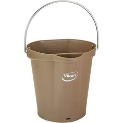 Vikan - 1-1/2 Gal, 7.1" High, Polypropylene Round Brown Single Pail with Pour Spout - Handle Included, 10" Top Diam - Industrial Tool & Supply