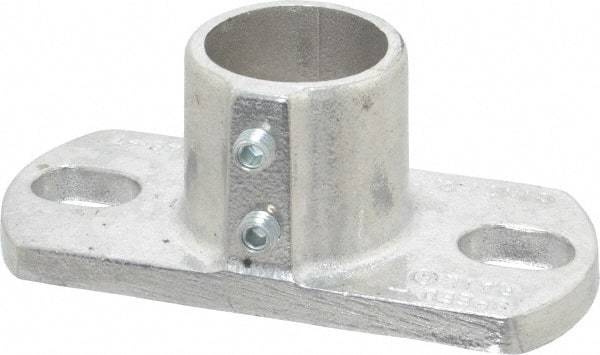 Hollaender - 1-1/4" Pipe, Base Flange, Aluminum Alloy Flange Pipe Rail Fitting - Bright Finish - Industrial Tool & Supply