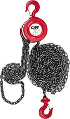 CM - 2,000 Lb Lifting Capacity, 15' Lift Height, Hand Hoist - Made from Chain, 37' Overhaul to Lift 1', 77 Lb Avg Pull to Lift Rated Load, 1 Chain - Industrial Tool & Supply