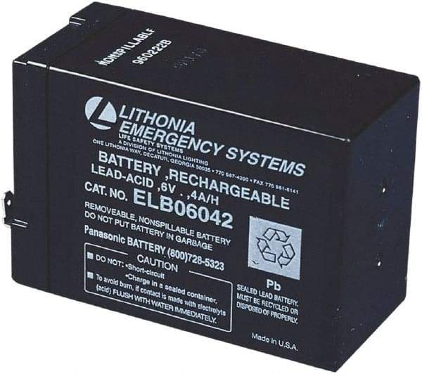 Lithonia Lighting - Light Fixture Replacement Battery - For Use with LED - Industrial Tool & Supply