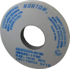 Norton - 14" Diam x 5" Hole x 1-1/2" Thick, I Hardness, 46 Grit Surface Grinding Wheel - Aluminum Oxide, Type 1, Coarse Grade, 1,800 Max RPM, Vitrified Bond, No Recess - Industrial Tool & Supply
