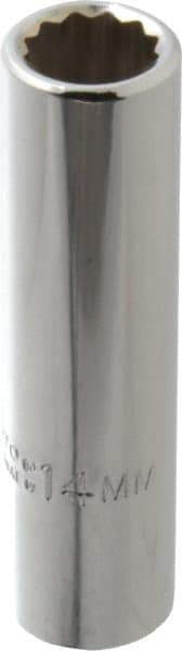 Proto - 1/2" Drive, Deep Hand Socket - 12 Points, 3-1/4" OAL, Chrome Finish - Industrial Tool & Supply