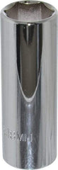 Proto - 3/8" Drive, Deep Hand Socket - 6 Points, 2-3/4" OAL, Chrome Finish - Industrial Tool & Supply