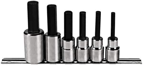 Proto - 6 Piece 1/2" Drive Metric Hex Bit Socket Set - 6 to 17mm Hex - Industrial Tool & Supply