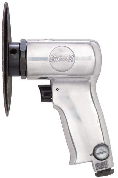 Sioux Tools - 4-1/2" Max Disc, 14,000 RPM, Pneumatic Handheld Disc Sander - 12 CFM, 1/4 NPT Inlet, 0.63 hp, 90 psi - Industrial Tool & Supply