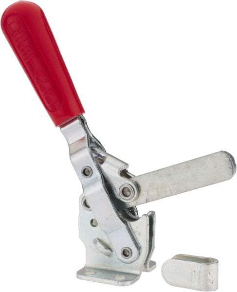 De-Sta-Co - 499 Lb Holding Capacity, Vertical Handle, Manual Hold Down Toggle Clamp - 57° Handle Movement, 99° Bar Opening, Solid Bar, Flanged Base, Carbon Steel - Industrial Tool & Supply